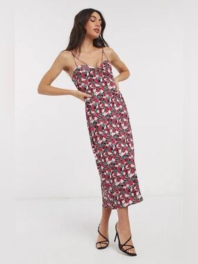 Fashion Union Floral Slip Midi Dress size 10